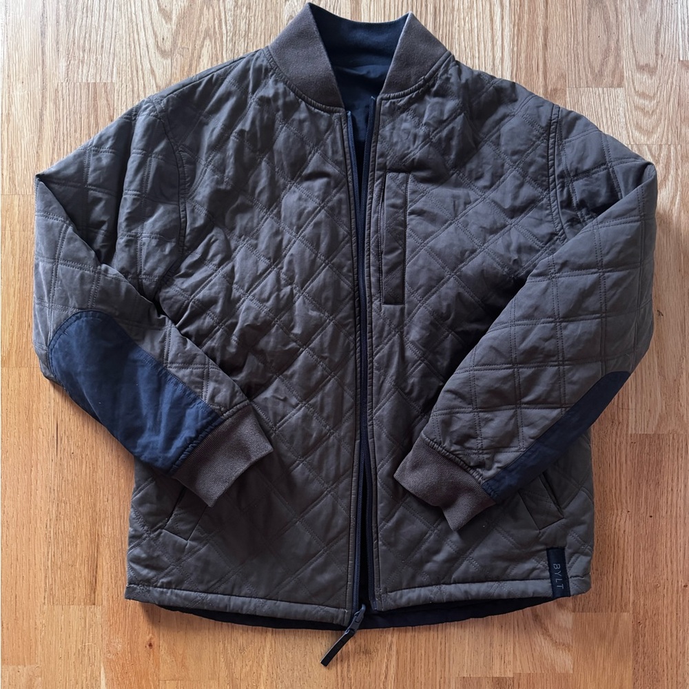 BYLT Basics hi - lo reversible, bomber Quilted Brown / charcoal, Bomber Jacket